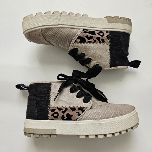 TOMS Womens Botas Lug Lace Up Sneakers Shoes Casual - Grey - Picture 4 of 9